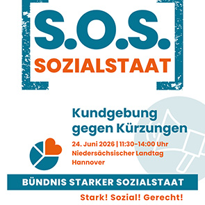 Plakat für den Demo-Aufruf am 24.6. von 11:30 bis 14 Uhr. Kundgebung gegen Kürzungen