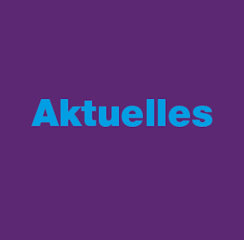 Auf lila Hintergrund steht "Aktuelles" in blau