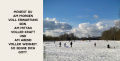 Links Segensspruch, rechts Foto von Winterlandschaft mit blauem Himmel